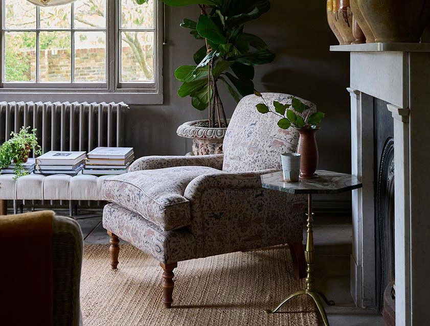 Lyndhurst chair in Spill Resistant V&A Lahore Dynasty Linen